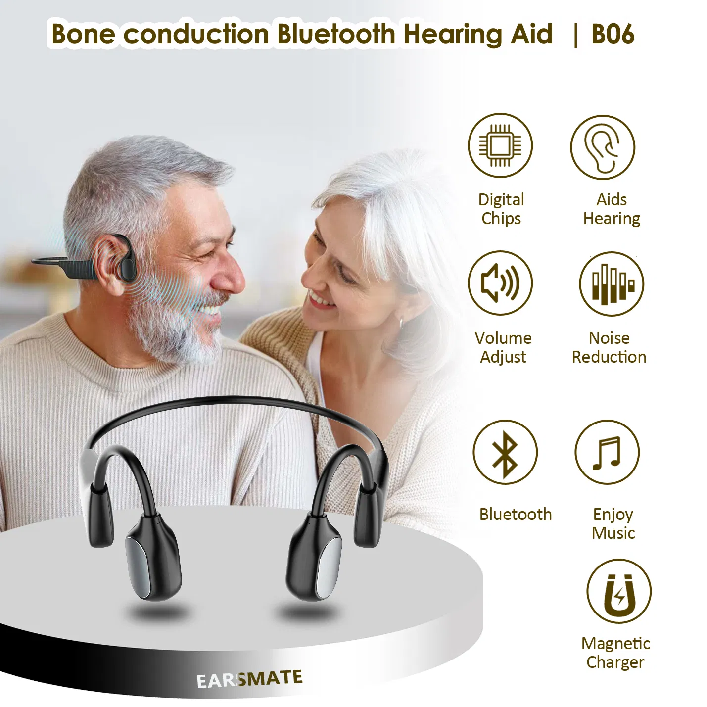 New Cheap Bluetooth Earphone Digital Bone Conduction Hearing Aid Ear Deaf Sound Amplifier Devices