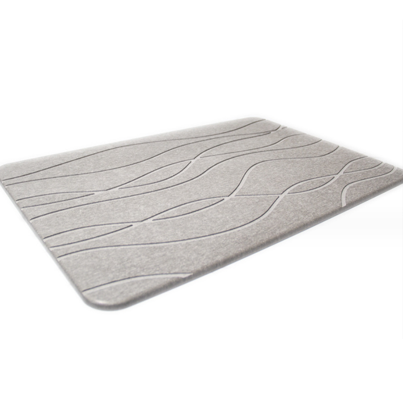 Super Absorbent Quick Drying Hard Diatomite Earth Bathroom Floor Mat Non-Slip Marble Stone Bath Mat