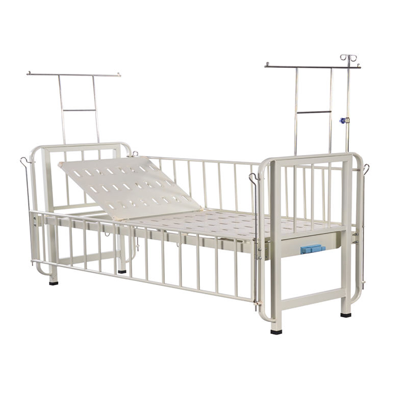 China Manufacturer High Quality Kids Youth Manual Two Function Beds Metal Clinic Medical Kids Children Pediatric Hospital Bed