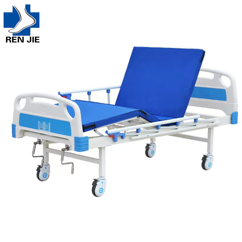 Manual Two Crank Hospital Bed Adjustable Medical Patient Bed