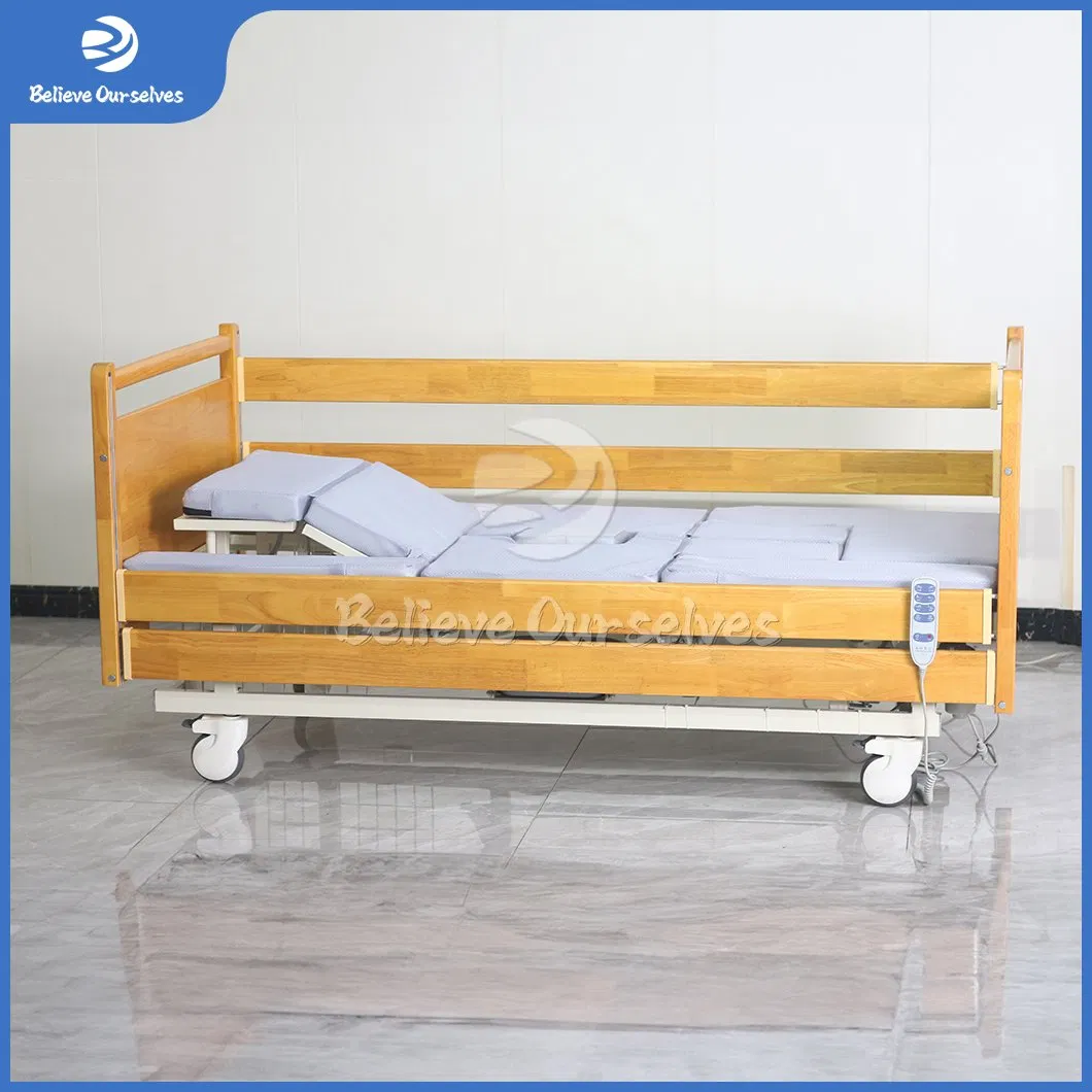 Huaren Hospital Bed Medical Equipment China Manufacturing Dh08 Home Care Bed Height Adjustbale Foldable Nursing Bed with Toilet
