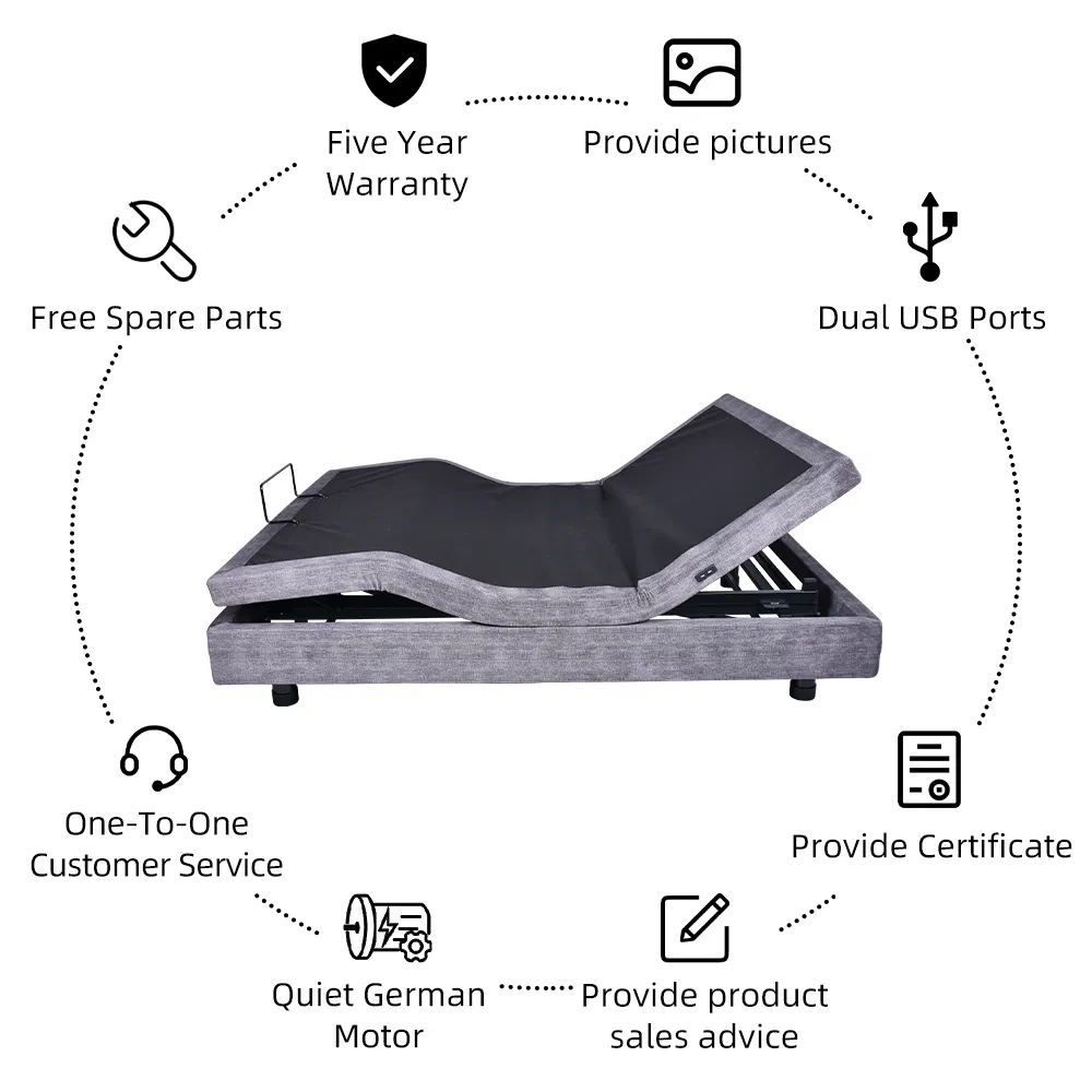 Premium Adjustable Electric Bed with Hilow Base &amp; Remote Control