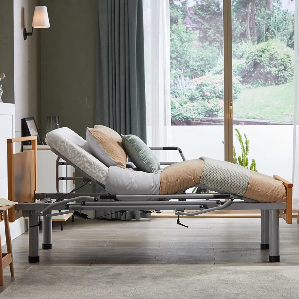 Premium Adjustable Wooden Electric Bed for Home Care Comfort