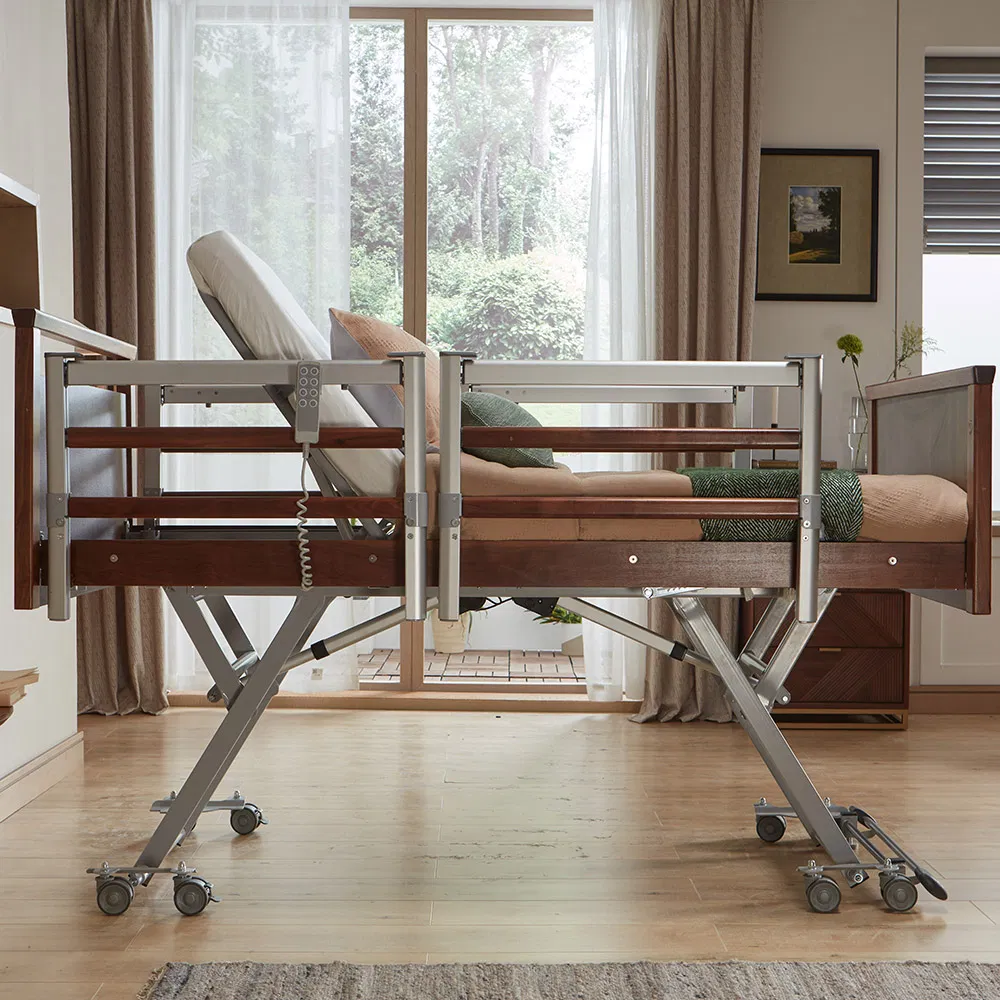 Home Care Adjustable Wooden Hospital Bed Smart Electric Solution