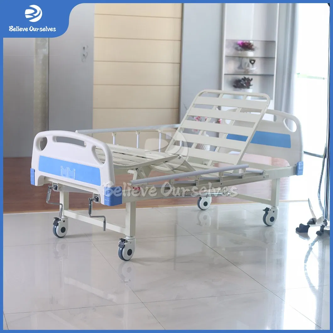 Huaren Medical Chair Hospital Furniture Distributor Manual 2 Function Hospital Bed China C-Type Board Ordinary Headboard Two Cranks Manual Bed