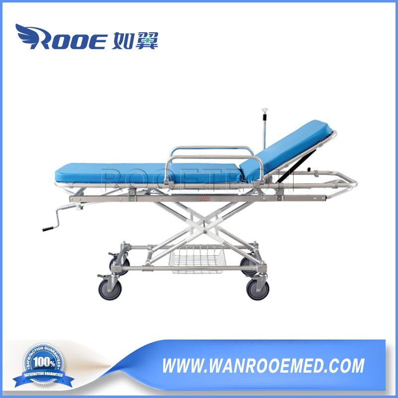Ea-4b Ambulance High Strengthen Patient Transfer Trolley Emergency Bed with a Storage Basket
