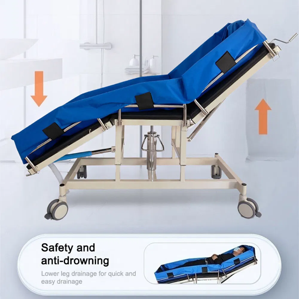 Medical Hydraulic System Shower Bed Hospital Patient Bath Bed