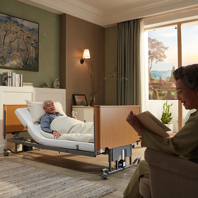 Comfortable Low-Profile Bed for Elderly Home Care Needs