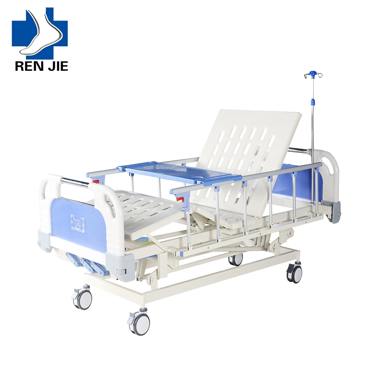 Multi-Function Adjustable 3 Crank Manual Hospital Bed - Steel Frame for Patient Care