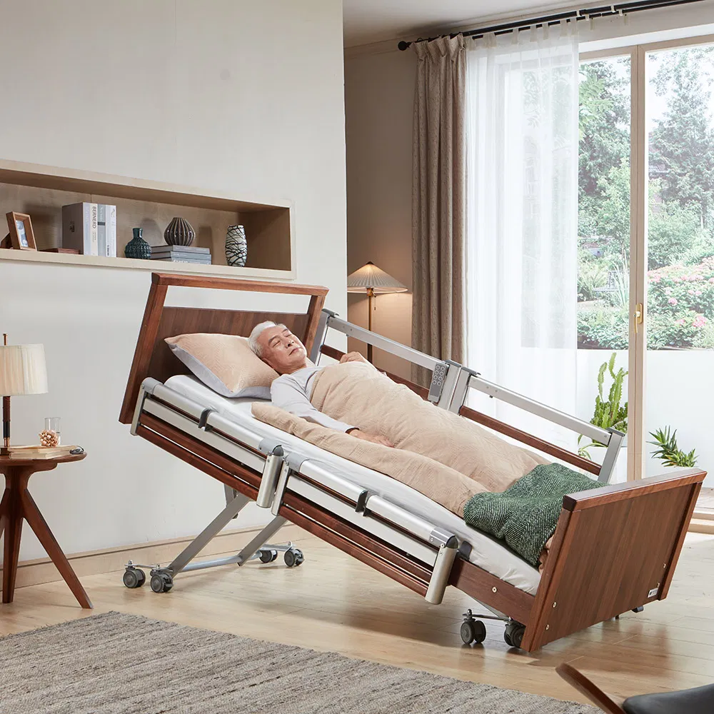 Home Care Adjustable Wooden Hospital Bed Smart Electric Solution