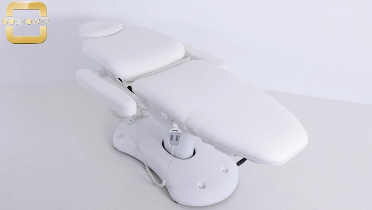 White Electric Backrest and Footrest Adjustable Massage Bed with Remote Control