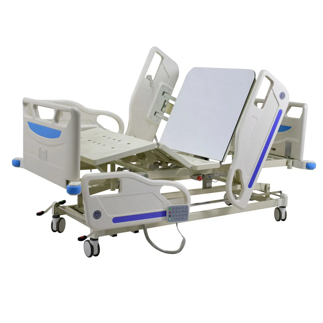Rotational Multifunction ICU Hydraulic Folding Electric Hospital Bed 5 Functions Hospital Bed with Toilet for Elder