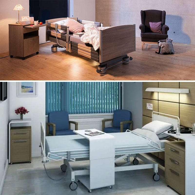 China Medical Health Furniture Factory Design Luxruy Foldable Jiecang Nursing Home Bed