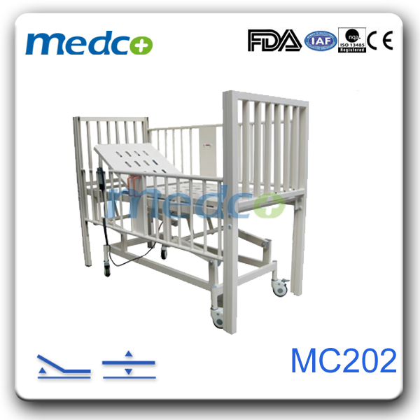 Pediatric Double Function Cranks Children Baby Hospital Bed Cot Crib