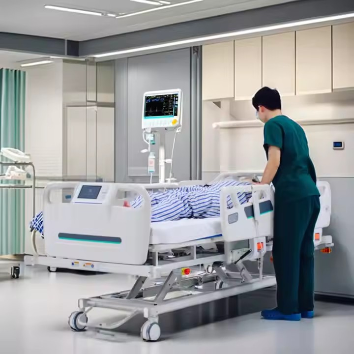 Adjustable Hospital Medical Bed Smart Digital Electric Patient Care Nursing Bed