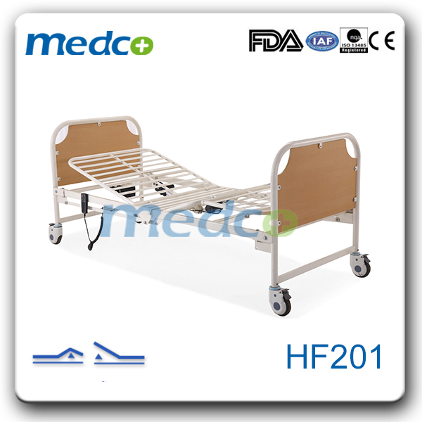 Hospital Furniture Folding Electrc Wooden Nursing Home Care Bed with Mattress