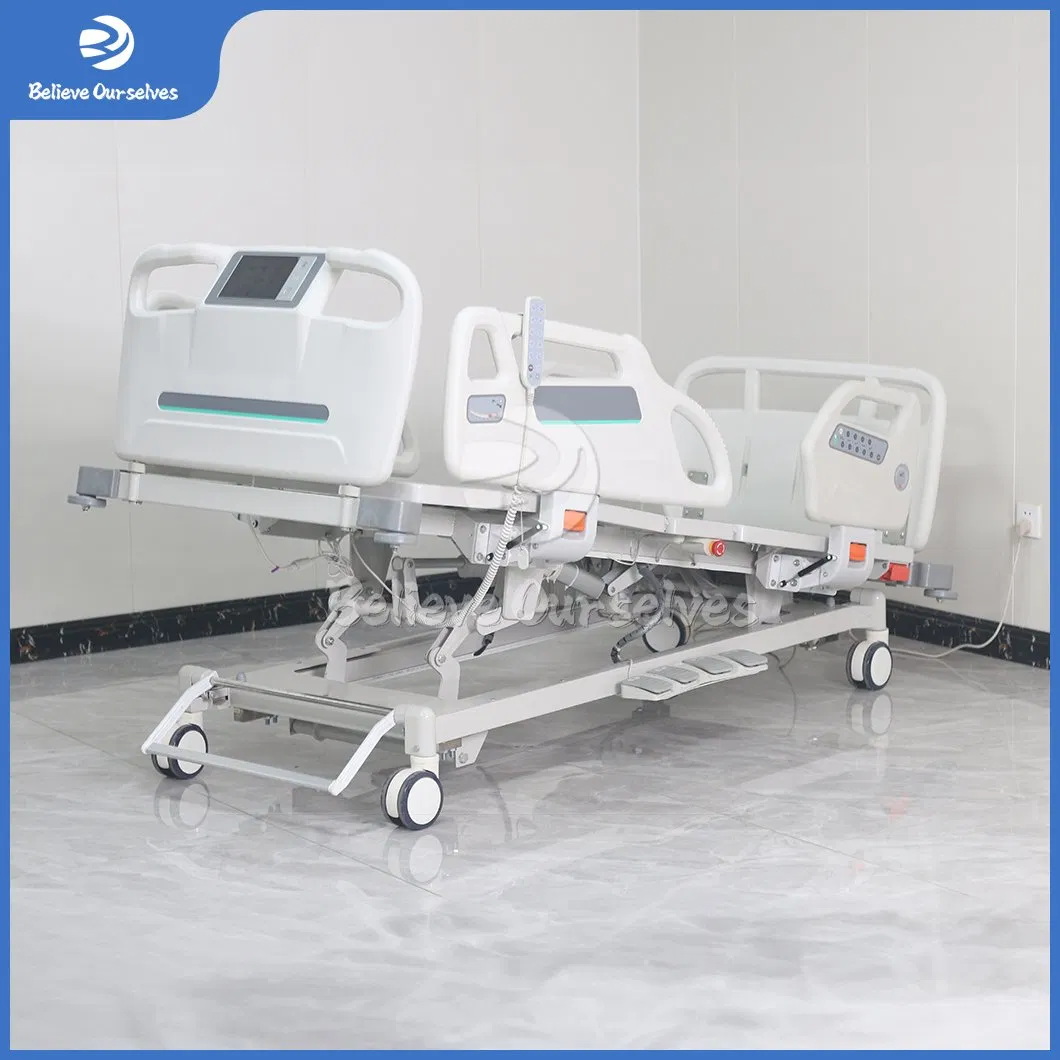 Huaren Hospital-Furniture Hr-D21 Multifunctional Adjustable 5 Function ICU Electric Hospital Bed