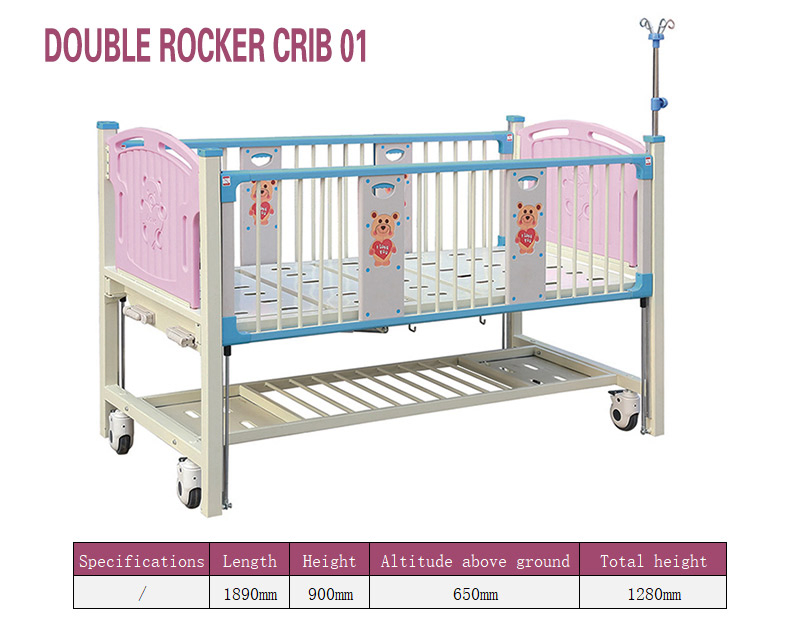 Child Hospital Bed 2 Double Cranks Two Function Pediatric Medical Equipment Bed for Hospital Care