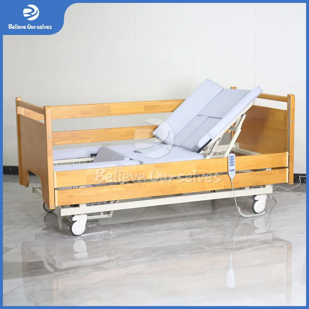 Huaren Hospital Bed Medical Equipment China Manufacturing Dh08 Home Care Bed Height Adjustbale Foldable Nursing Bed with Toilet