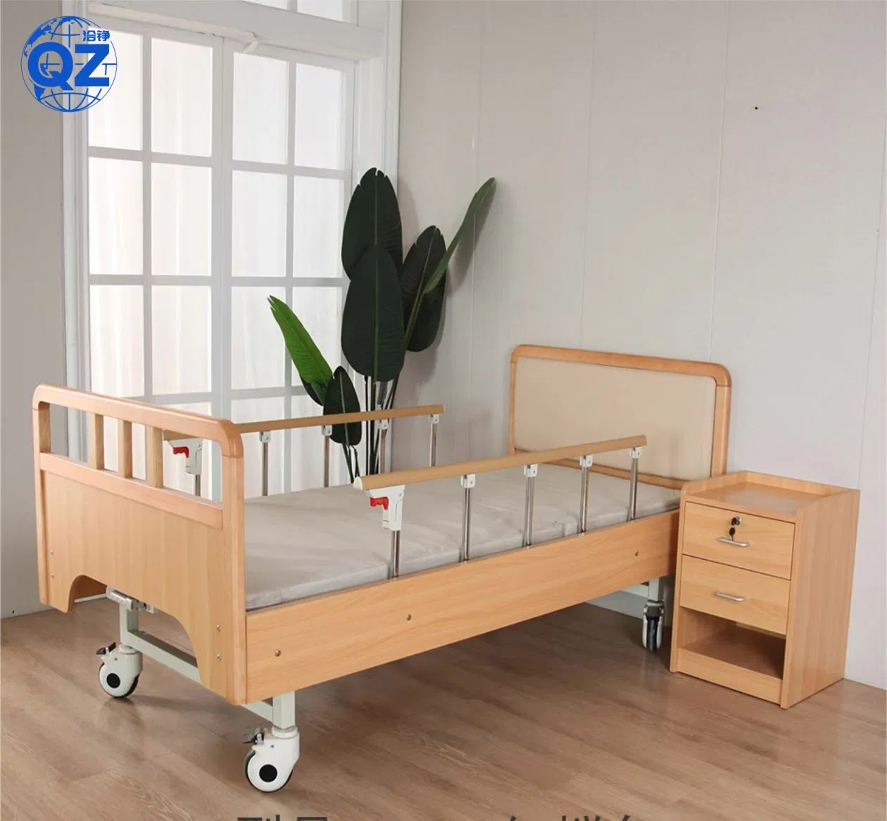 Home Use in Nursing Homes 3 Crank 3 Function Medical Folding Manual Patient Nursing Hospital Bed