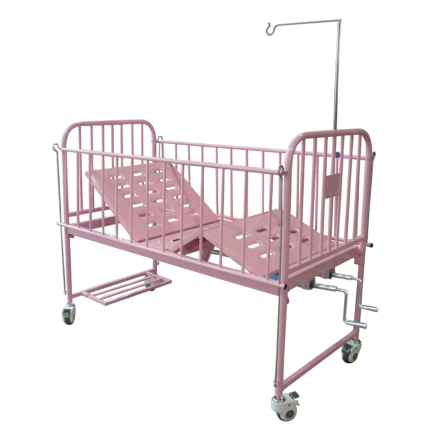 Medical Pediatric Children One Crank Beds Hospital Baby Bed Full Stainless Steel