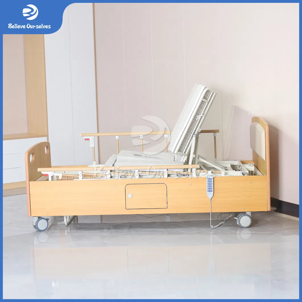Huaren Medical Physical Therapy Equipment China Factory Dh03-1 Partner Nursing Bed Wooden Backrest Best Hospital Bed for Home Care for Home Rehabilitation