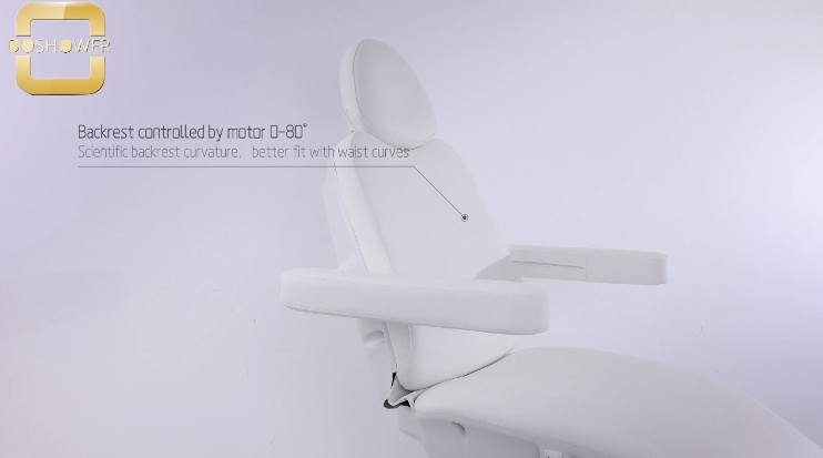 White Electric Backrest and Footrest Adjustable Massage Bed with Remote Control