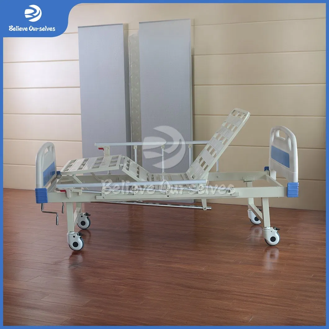 Huaren Medical Chair Hospital Furniture Distributor Manual 2 Function Hospital Bed China C-Type Board Ordinary Headboard Two Cranks Manual Bed
