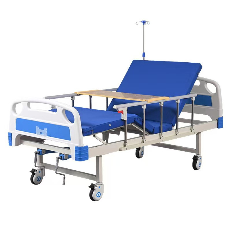 Manual Two Crank Hospital Bed Adjustable Medical Patient Bed