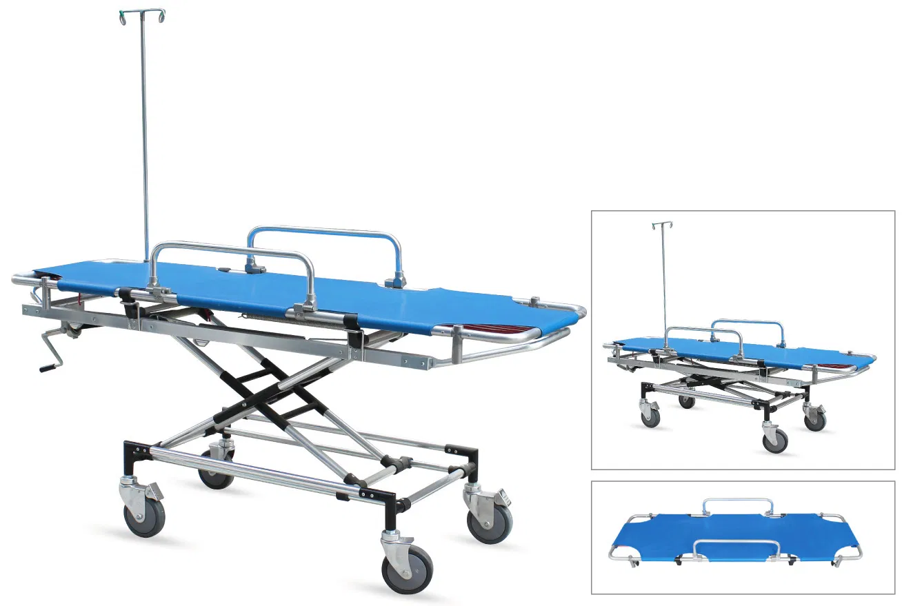 China Supplier Hydraulic Rescue Bed Patient Transport Stretcher Transfer Trolley Hospital Bed