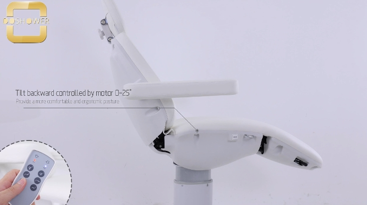 White Electric Backrest and Footrest Adjustable Massage Bed with Remote Control