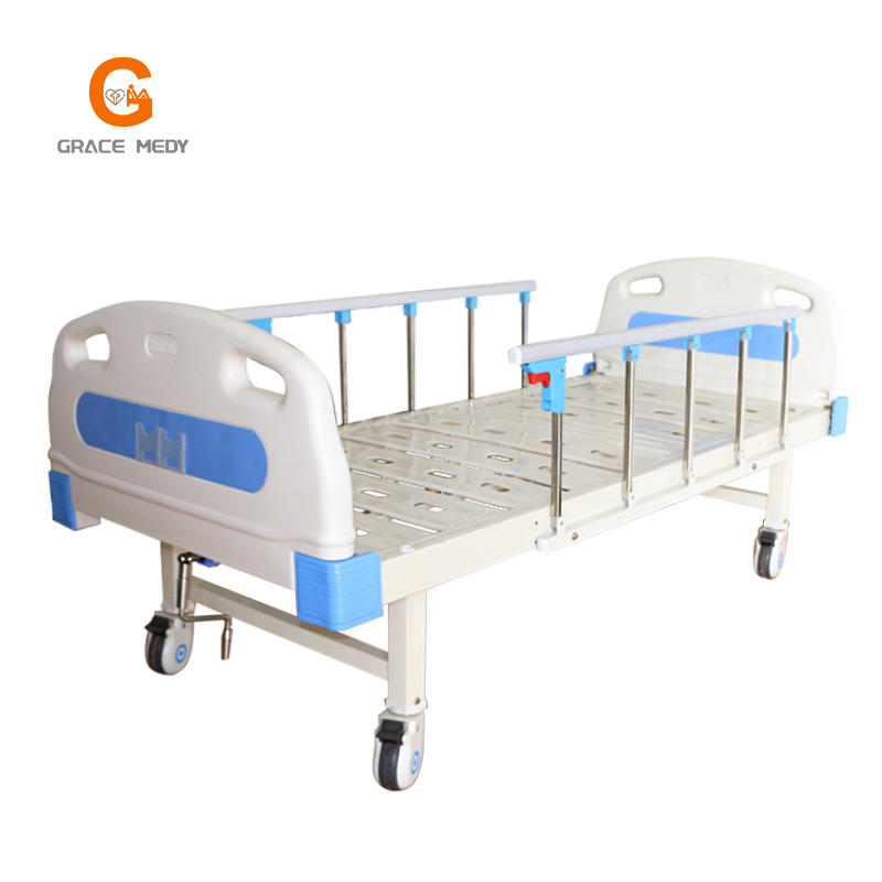 Hospital Medical Surgical One Function Adjustable Manual ICU Patient Nursing Care Bed