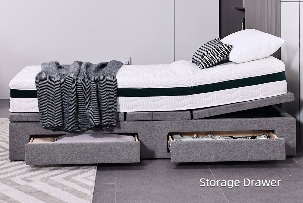 Adjustable Bed Base with Remote Control and Massage Function for Home Furniture