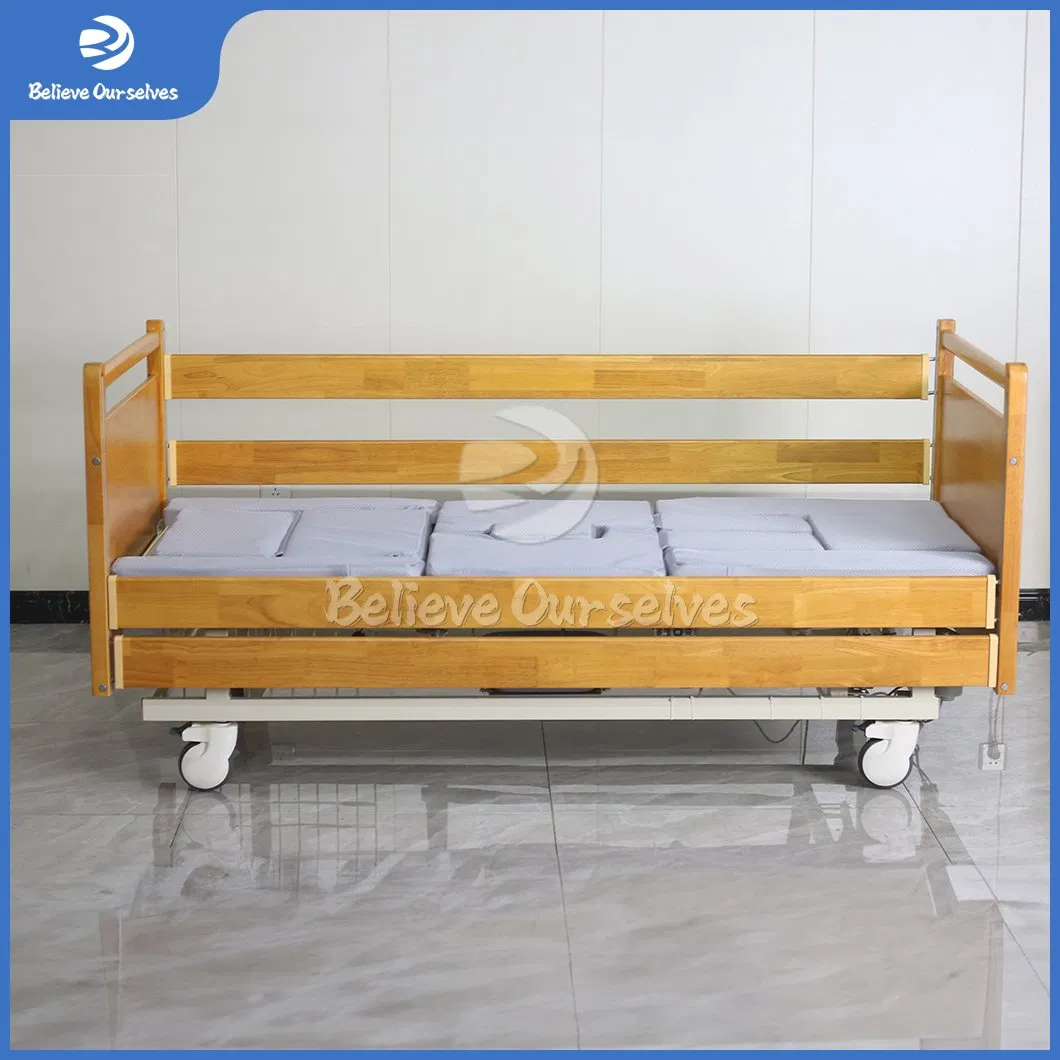 Huaren Hospital Bed Medical Equipment China Manufacturing Dh08 Home Care Bed Height Adjustbale Foldable Nursing Bed with Toilet