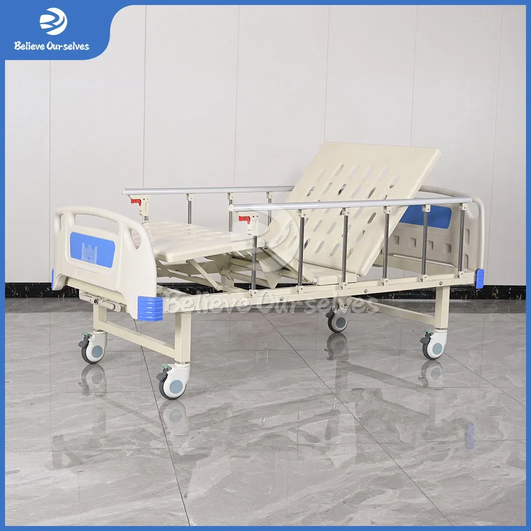 Huaren Low Price Medical Lab Equipment Distributor Foldable Manual Medical Bed China Hr-S23 Multifunction Hydraulic Adjustable Hospital Bed