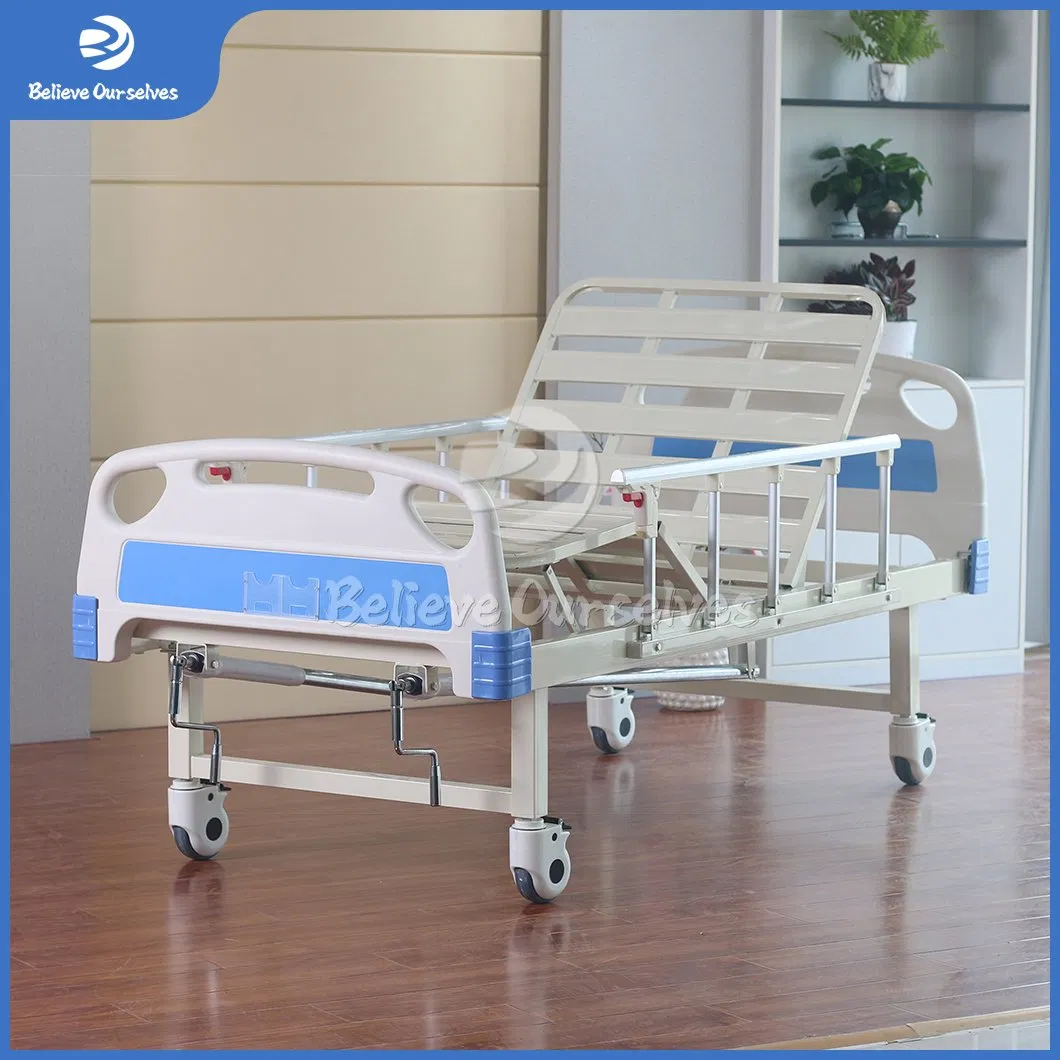 Huaren Medical Chair Hospital Furniture Distributor Manual 2 Function Hospital Bed China C-Type Board Ordinary Headboard Two Cranks Manual Bed