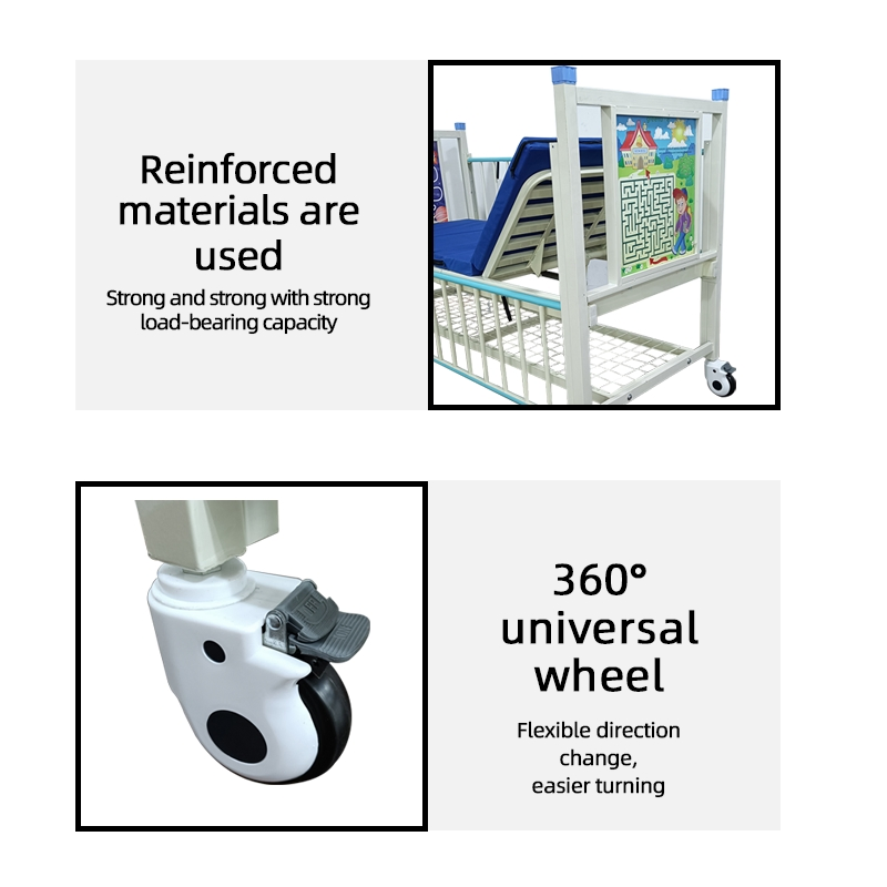 Color Can Choose Steel 2 Cranks 2 Function Adjustable Manual Hospital Children Pediatric Bed