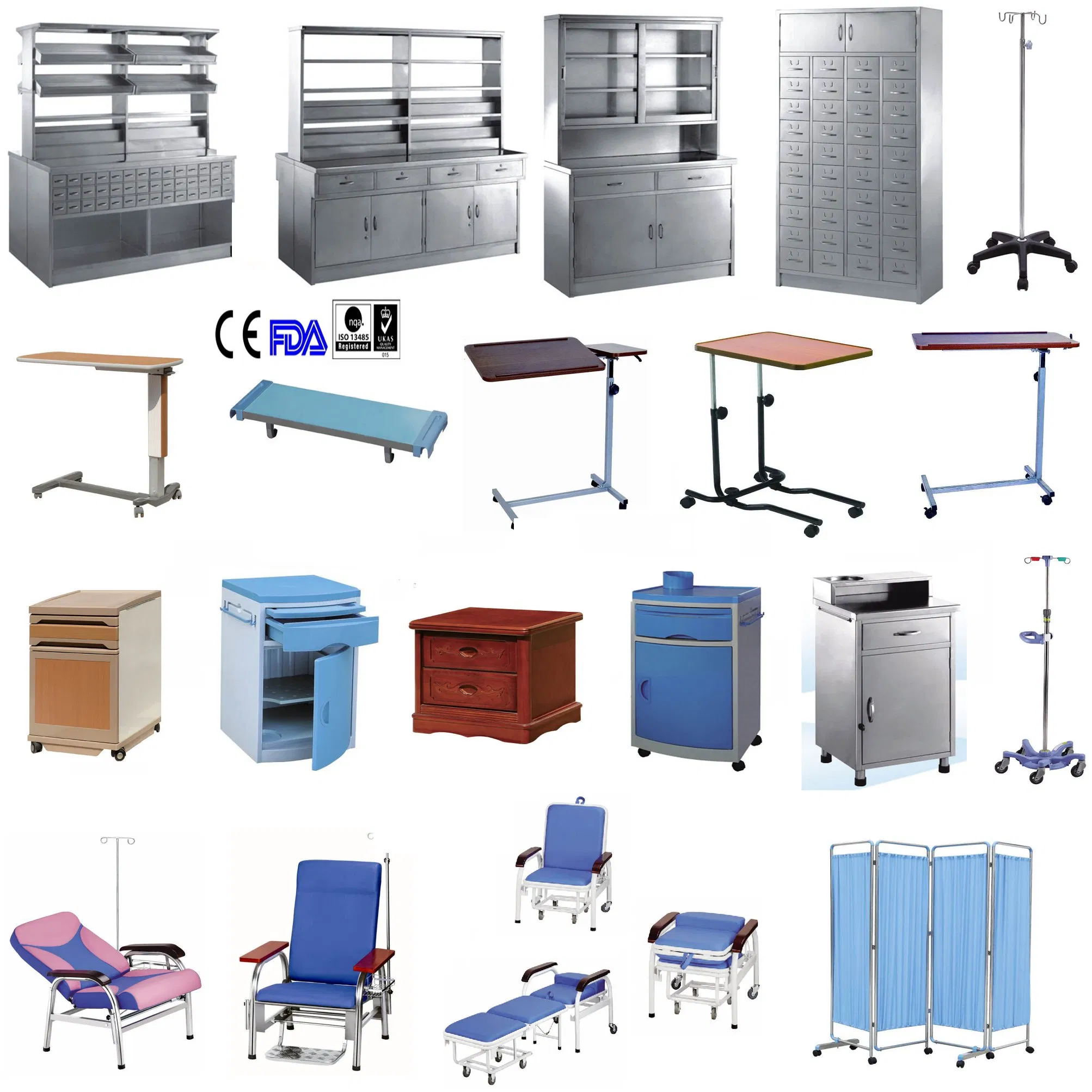 Manual 4 Crank Hospital Beds Simple Beds for Patient (BS-837)