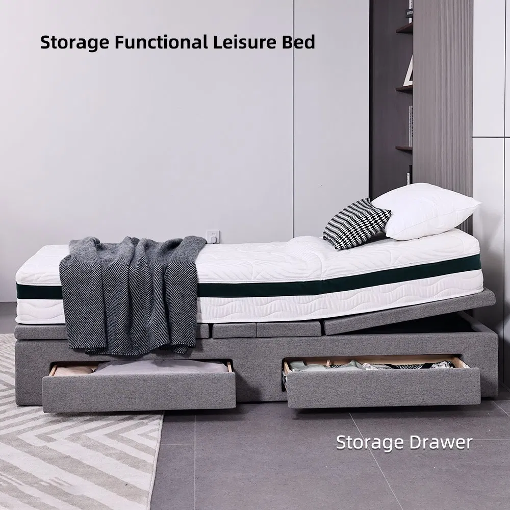 Adjustable Bed Base with Remote Control and Massage Function for Home Furniture