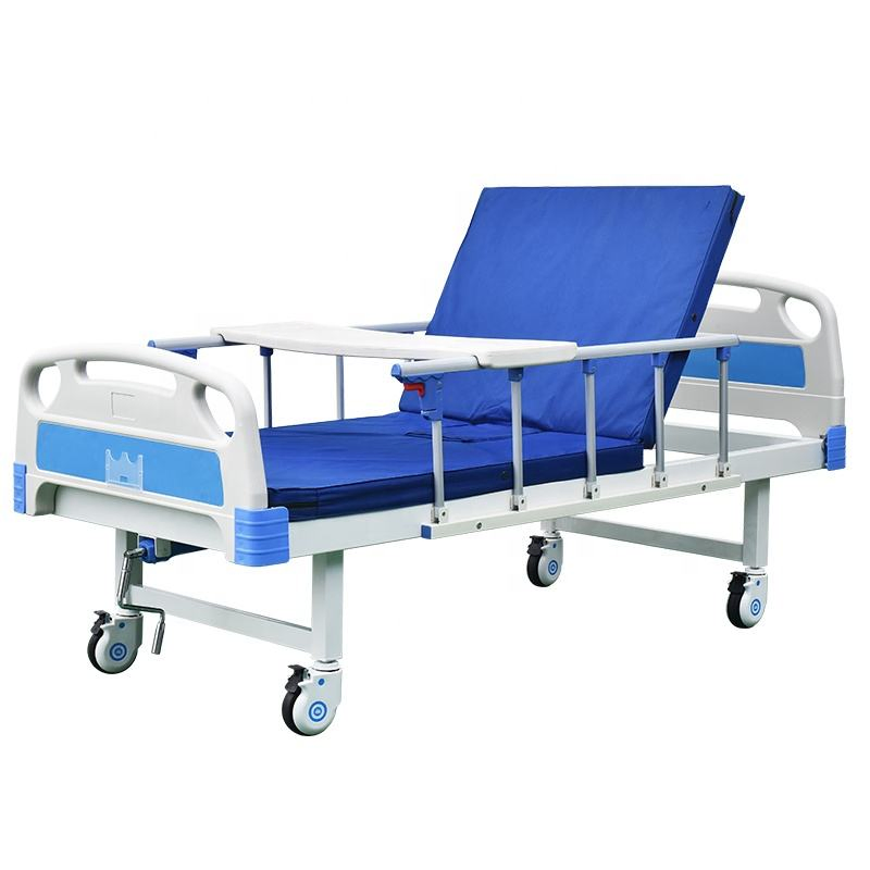 Hospital Clinic Patient Bed ABS Luxury Manual One Single Crank Hospital Nursing Bed