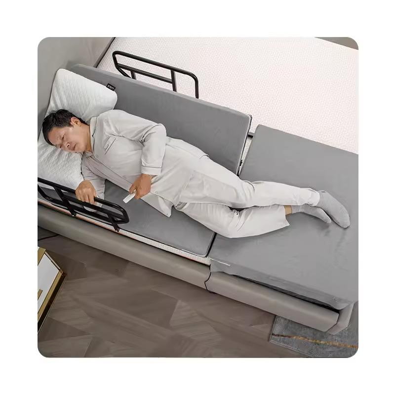 Home Care Hospital 4 Motors Elderly Adults Safety Smart Electric Foldable Nursing Bed
