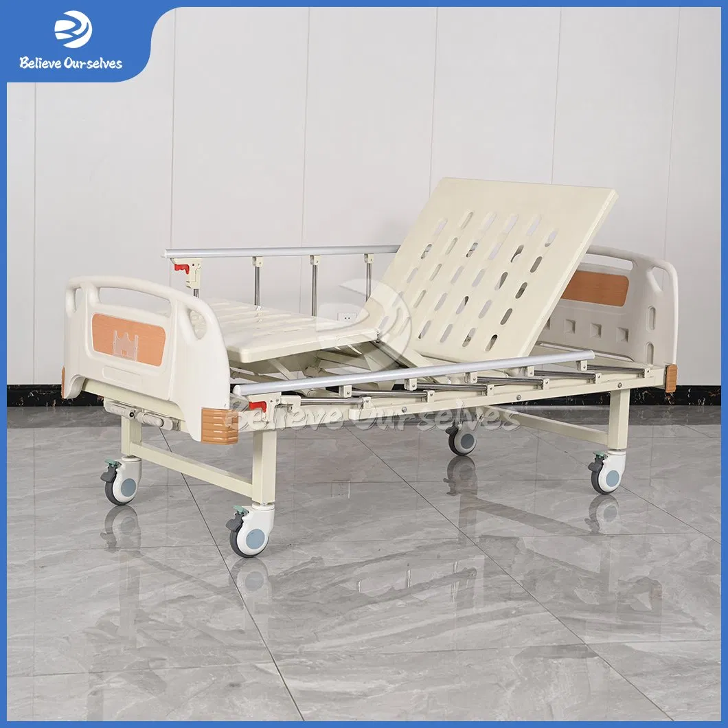 Huaren Low Price Medical Lab Equipment Distributor Foldable Manual Medical Bed China Hr-S23 Multifunction Hydraulic Adjustable Hospital Bed