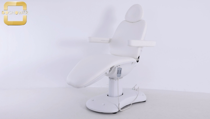 White Electric Backrest and Footrest Adjustable Massage Bed with Remote Control