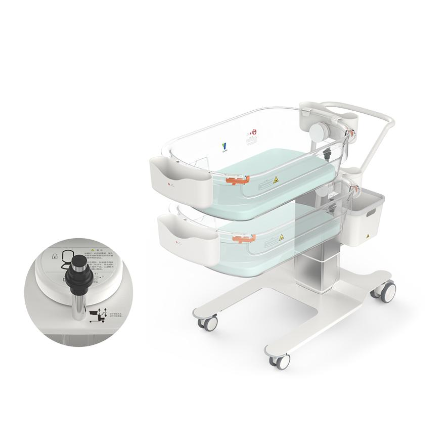 DAVID YC-200A Infant Hospital Crib Metal Babies Clinic Medical Bed Kids Children Pediatric Bed with Casters