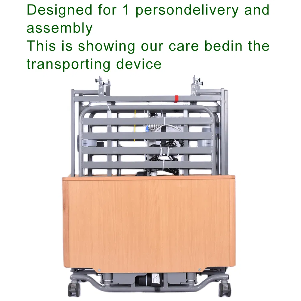 Tecforcare 67mm-640mm Height Adjustable Electric Bed for The Elederly Wood Home Care Bed Medical Bed for Home Care