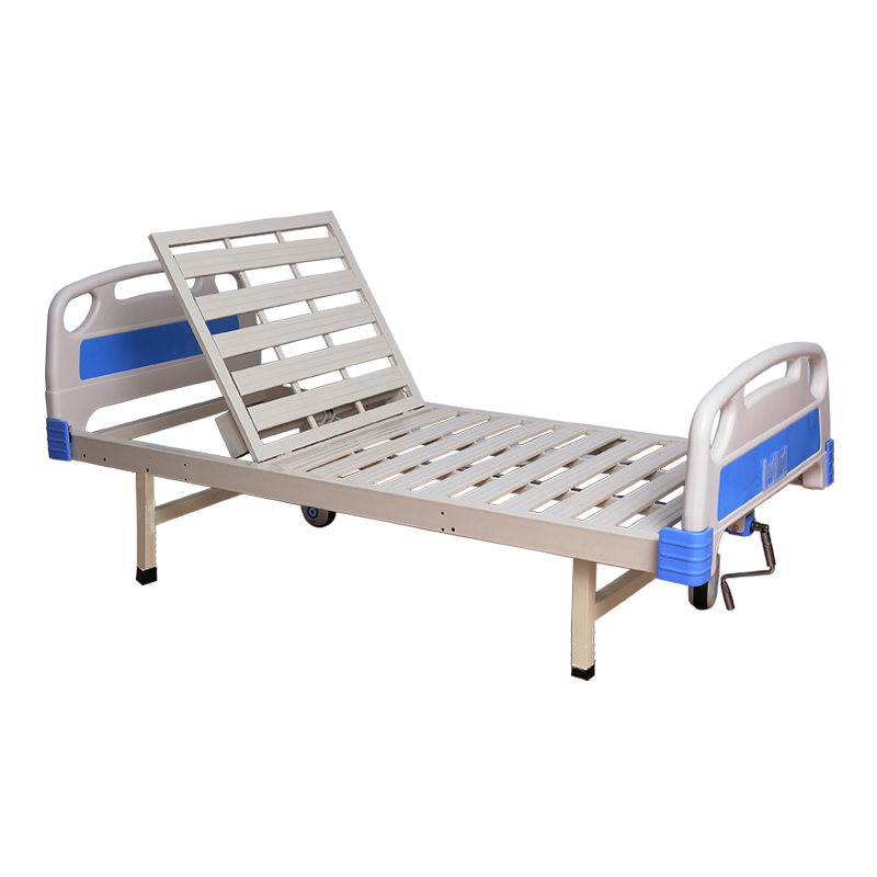 Single-Crank Manual Nursing Bed for Home and Clinic Use, Medical Bed