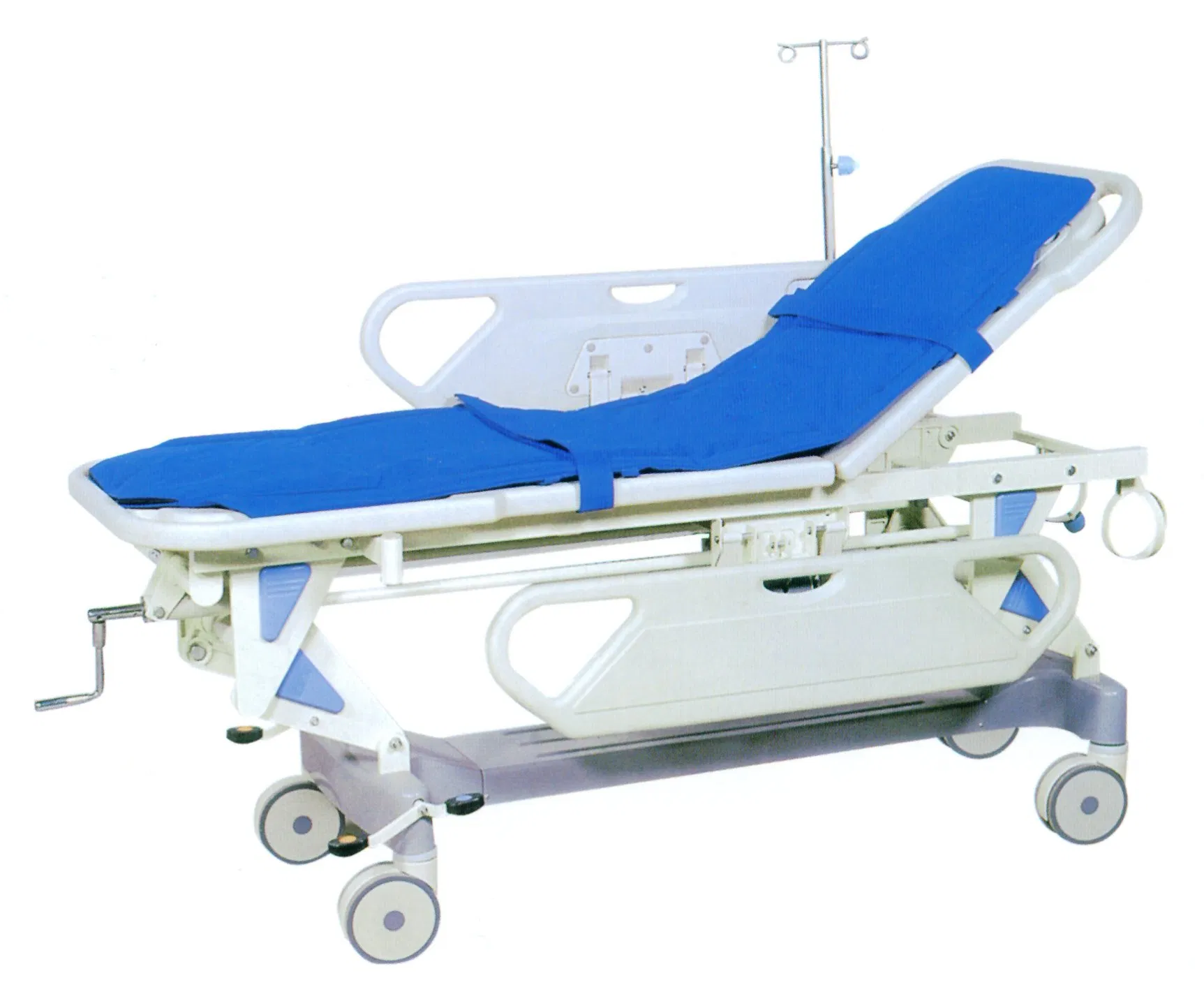 Hospital Trolley Moving Emergency Ambulance Stretcher Patient Transfer Trolley Bed with Wheels