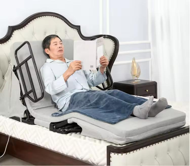 Home Care Hospital 4 Motors Elderly Adults Safety Smart Electric Foldable Nursing Bed