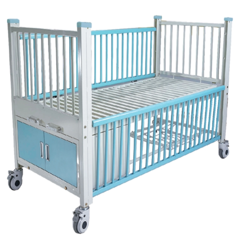 Double Cranks Multifunction Babies Medical Crib Stainless Steel Kids Hospital Bed Manual Child Pediatric Bed