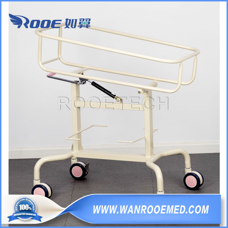 Two Functions Pink Kid Pediatric Hospital Children Baby Care Bed with Guardrail and Mattress